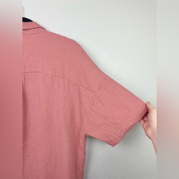 NWT Madewell Women's Large Lightespun Oversized Short Sleeve Pajama Top Rose PJ - Picture 13 of 14